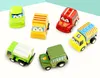 漫画車のモデルのおもちゃ、ミニかわいいパトカー、ショップトラック、パーティーの子供の誕生日のギフト、収集、装飾のための引き戻しの救助車