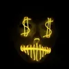 Masque EL Cold Light Street Dance Horror Halloween Carnaval Glowing Mask Valentine's Day Party Dollar Mask EEA525