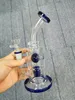 9Inches Blue Inline and Egg Perc Perclator Glass Bong Hookahs for Water Pipes with 14mm Male Bowl