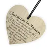 Christmas Ornaments for Tree Decoration Xmas In Heaven Wood Heart Plaque Sign Friendship Home Decoration Pendant