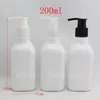 Bouteilles en plastique vides carrées blanches de 200 ml X 24 avec pompe à lotion, bouteille en PET d'emballage cosmétique de 200 cc pour les soins personnels en gros