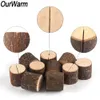 Ourwarm 50/20 / 10pcs Tavolo in legno naturale Numero Numero Stand Place Nome Memo Carta Cartella Sedile Cartella rustica Decorazione del partito di nozze rustico