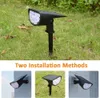 Stock aux États-Unis Lampes de voie solaires avec projecteur de passerelle à pointe 14led Petites lumières de jardin à LED à énergie solaire pour pelouse Patio Yard