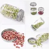 8 embalagem de aço inoxidável sprouting jar lid kit para frascos de pedreiro de boca larga, filtro sn canning frascos e sementes