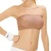 Bandeau de feminino sutiã, Strapless Basic Tube Tube Top Acolchoado Seamless Comfort Bra, 3 cores (branco / preto / bege)