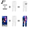 مخصصة diy العرق السراويل ركض الرجال / النساء 3d تصميم الخاص بك sweatpants مخصص مرونة الخصر عداء ببطء دروبشيبينغ