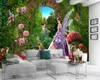 Fond d'écran 3d Fantasy Forest Tiger et Butterfly Elf Personnalisez votre papier peint de décoration d'intérieur atmosphérique haut de gamme préféré