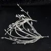 Stile barocco con perle di strass di cristallo Fasce a foglia di nappa per le donne Accessori per capelli da sposa Tiara da sposa Gioielli