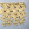 Bundles de cheveux vierges brésiliens indiens vague de corps péruvienne cheveux tisse couleur blonde 613 extensions de cheveux humains 300gr