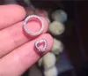 Vecalon handgemaakte hart liefde hanger Real 925 sterling zilveren diamant bruiloft hangers met ketting voor vrouwen partij sieraden