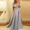 Nowoczesny Satin 2019 Suknie Wieczorowe Piłka Off Ramię Zamknięta Arabska Celebrity Pageant Suknie Afryki Plus Size Party Sukienka Długie Formalne