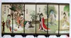 Chinese Boutique collection Lacquer ware painting Four beauties folding screen