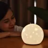 Star Projector Light USB Ricarica Baby Sleeping Night Lights Comodino Sensore tattile in silicone LED Lampada proiettore cielo stellato