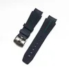 Bracelets de montre Bracelet en caoutchouc accessoires pour hommes pour l'eau douce anti-poussière Bracelet en Silicone de haute qualité 21mm Black1288u