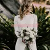 Enkel stil Land Satin Mermaid Bröllopsklänningar Backless White Monterad Trädgård Brudklänning Afrikansk Boho Bridal Gown Formell Wear Custom