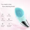 USB Rechargeable Electric Silica Sonic Facial Brush Deep Cleanser Facial Massage Cleaning Brush with 4 Colors for Chosing