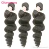 Trames glamour 3 faisceaux vierges malaisiens extensions de cheveux lâche vague vrais cheveux humains brésilien indien péruvien ondulé Remy cheveux trame Whol