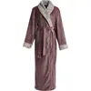 Homens de Sleepwear Homens Inverno Plus Size Engrossar Flanela Quente Bathrobe Com Capuz Extra Long Coral Fleece Bath Bath Robe Night Vestido Mulheres Sleepw