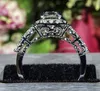 Infinity Lyxsmycken 925 Sterling Silver Princess Cut Vit Topaz CZ Diamond Promise Rings Eternity Women Bröllopsring för älskare