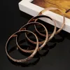 4 Stück Roségoldfarbene Kupfer-Armreifen für Damen, modisch, afrikanischer Dubai, äthiopischer arabischer Schmuck, Armband, Geschenke