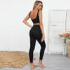 Vrouwen Sexy Trainingspakken Yoga Outfits 2 Stuk Set Workout Hoge Taille Atletische Naadloze Leggings en Sport Bra Set Gym Kleding