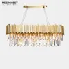 Modern Crystal Chandelier Light Round Crystal Lighting Fixtures Cristal Lustres Golden Pendant Light for Dining Living room Restaurant Lamp