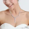 15049 Cheap Bridal Jewelry Necklace Alloy Plated Rhinestones Pearls Crystal Jewelry Set for Wedding Bride Bridesmaid 304L