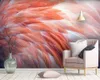 Beibehang Пользовательские обои HD Nordic Flamingo перо гостиная спальня ТВ фоне стены дома украшения фрески 3d обои