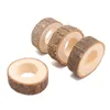 Natural Wooden Napkin Rings Unfinished Circle Wood Pendants for Craft Making Hotel Table Wedding Decoration