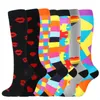 Men Women Compression Socks Leg Support Stretch Outdoor Breatheable Colorful Stripe Knee High Sock Chirstmas Gift Cycling Socks4883006383