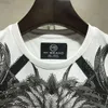 Mijn merk T-shirt Mens Designer T-shirts Mannen Wit Rode T-stuk Schedel Axe Stones T-shirt Warrior Crystal Letters Tops