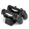 Snabb laddning PS4 Dock Dual Controllers Laddare Laddningsstation Gamepad Stativhållare Base för Sony PlayStation 4 PS4 / Pro / Slim Hot