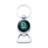 12 Constell Keychains Sign Beer Bottle Opener Key Chain Ring Keychain Fashion Accessories Drop Ship 340115