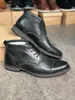 Herren-Designer-Kleiderschuhe, Schnür-Martin-Stiefeletten, formelle Business-Stiefel, handgefertigt, echtes Leder, Hochzeits-Party-Schuh mit Box 052