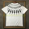 21SS夏メンズブラックホワイトジオメトリ印刷TシャツラグジュアリーデザイナーTシャツファッション半袖TシャツUnsex Cotton Tee Tops