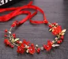 Griechische Göttin Olivenblatt Zweig Haarband Krone Rot Weiß Blumen Kopfschmuck Braut Hochzeit Stirnband Gold Haarschmuck Schmuck