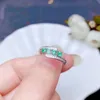 Colife Sieraden 100% Natuurlijke Emerald Zilveren Ring 4 Stuks 2.5mm Emerald Ring voor Daily Wear 925 Silver Emerald Sieraden
