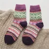 Winter Thermische Sokken Vintage Kleurrijke Kousen Wol Gebreide Kerst Knie-High Socks Hosiery Chaussettes Mode Katoen Casual Anklet C6996