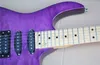 Maple Fretboard Electric Guitar,24 Frets Dot Inlay,Purple Body,Chrome Hardwares,Open SSH Pickup,can be customized.