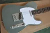 Guitare électrique argentée métallique avec touche en palissandre, Pickguard blanc, 22 frettes, peut être personnalisée à la demande