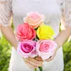 10 Pçs / lote artificial rose flower único ramo real toque subiu seda decoração de casamento acessórios de decoração para casa coroa de flores rosa falso ramo de flor