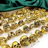Fashionable 30Pcs/Set Skull band Rings Top Vintage Gothic Multicolor Big Size Metal Punk Style Rock Men and Women Jewelry Accessories Biker Gifts