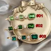3 colors Korea Vintage Emerald hair pins Geometrical Rhinestones hair clip For Women Girls hair accessories Barrette JJ1732812204