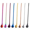 The latest stainless steel straw spoon, dual purpose, a variety of colors can choose safe food grade, thread be stirred for drinking