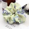 100pclot New Fashion Femmes Floral Print Satin Hairs Bands en mousseline Scrunchies Femme Girl039 Tie à cheveux Ponteur Pony Solder Accessori9201383