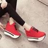 뜨거운 판매 - 여성 SneakersWedges 스니커즈 플랫폼 캔버스 여자 신발