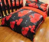 sets 2021 latest new 3D home textile hot black red rose bedding threepiece fourpiece suit, dog style, free shipping