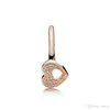 Nouvelle forme de coeur creux Bague en or rose 18 carats Coffret original pour Pandora Argent 925 CZ diamant puzzle anneau de mariage