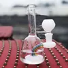 Rainbow Glass Water Pipe Bong Hookah Witte 6 Inch Hoge DAB Olierecht Cool Heady Glass Bubbler