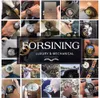 Forsining 2018 Noir Affichage ajourées Horloge Blanches Mains Unique Deux Small Circle Automatique Design Montres Hommes Top Marque Luxe